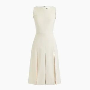 J. Crew Sleeveless Ivory Linen Pleated A-Line Dress, NWT, 4T